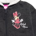 thumbnail image 5 of Sudadera con capucha Disney Minnie Mouse para niños pequeños, rojo/gris, forro polar 3T con cremalle, 5 of 5