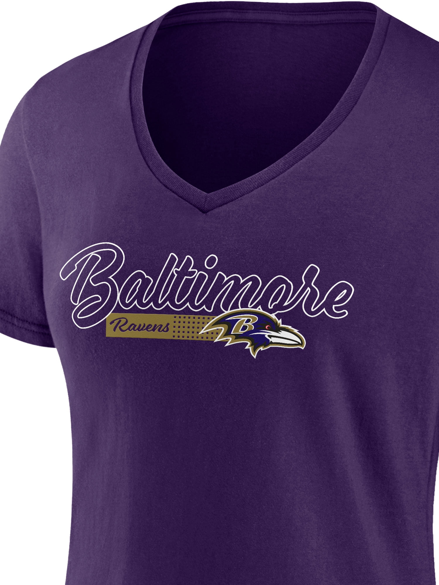 NFL Baltimore Ravens Women's Cotton Purple Short Sleeve T-Shirt