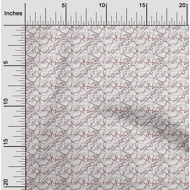 oneOone Tissu Coton Flex Marron Clair Forme Triangle Géométrique Matériel de Robe Tissu Imprimé Tissu au Mètre 40 Pouces de Large