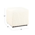 thumbnail image 5 of Puff Ottoman Benzara Lev Cuadrado Cubo con Silueta y Piel Sintética Blanca, 5 of 5