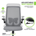 thumbnail image 6 of Magshion Set of 2 Ergonomic Office Chair, Adjustable Computer Seat with Backrest & Armrest for Guest Reception, Grey, 6 of 11