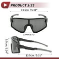thumbnail image 4 of 1 juego de gafas de montar para motocicleta Tri-Acetato de Celulosa UV400 gafas de sol para deportes al aire libre para motocross, bicicleta de tierra, ATV, lente negra, marco negro y gris, 4 of 6