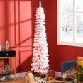 thumbnail image 2 of HOMCOM 7' Artificial Christmas Tree with Realistic Branches Pink, 2 of 9