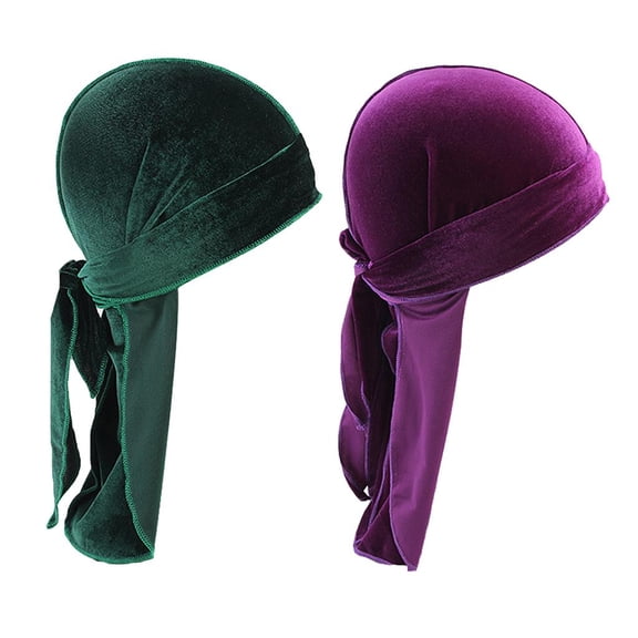 2Pcs Women Mens Velvet Headwear Beanie Chemo