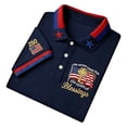 thumbnail image 2 of EliteGoogv Men Polo Shirt Patriotic Commemorative Graphic Print Short Sleeve Collared Shirt For Men 4th of July Outfit 250th Independence Day Navy XL, 2 of 6