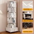 thumbnail image 7 of Tcbosik Rotating Bookshelf on Wheels, 5-Tier Spinning Book Shelf Tower, 68" Tall Storage Rack for Home Office, Space Saving, White (No Drawer), 7 of 7