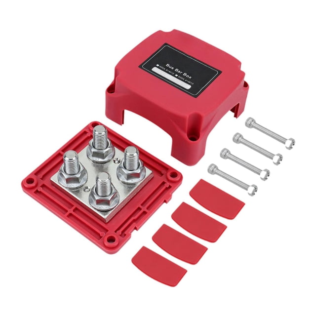 KLKCMS Barre d'Autobus 48V Accessoires de Voiture Bloc de Distribution d'Alimentation pour Voiture Marine Rouge
