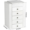 thumbnail image 6 of White Jewelry Box Wood for Women, 6-Layer Large Organizer Box with Mirror & 5 Drawers for Rings, Earrings, Necklaces, White, 6 of 19