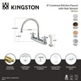 thumbnail image 4 of Kingston KB721AX Vintage Two-Handle 4-Hole 8" Centerset Kitchen Faucet with Side Sprayer in Polished Chrome, 4 of 4