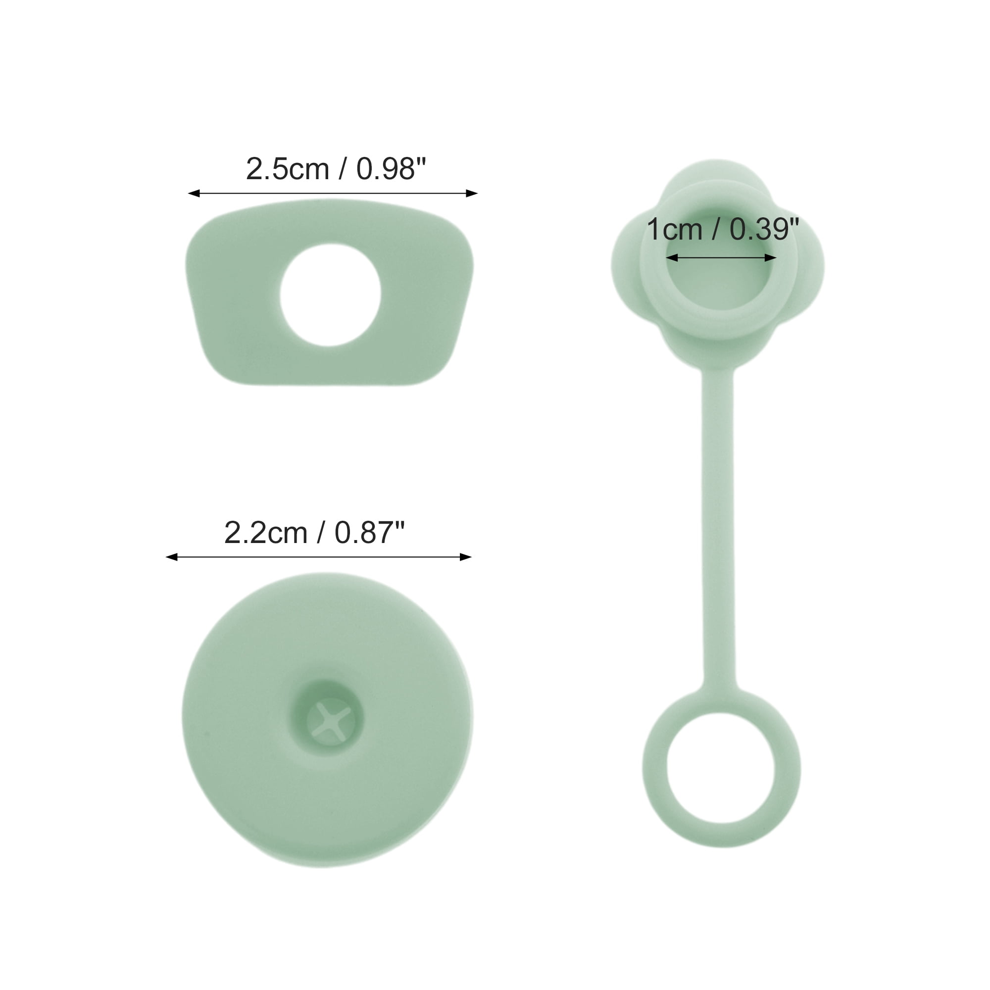 Unique Bargains 3Pcs Protective Anti-Overflow Straw Cover Caps Accessory Light Green