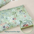 thumbnail image 4 of PERFEMET 100% Cotton Pillowcases 1000 Thread Count Pillow Cases King Size Pillow Cover Set of 2 (King, Green Floral Butterflies), 4 of 5