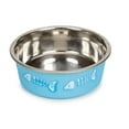 thumbnail image 3 of Stainless Steel Dog Dish Fun Print Feeding Bowls Non Slip Rubber Base (Large - Copper), 3 of 9