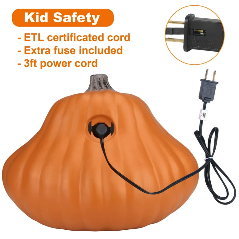 10 x 14in Halloween Pumpkin Jack o Lanterns Light Up with ETL Certified Light & Two Safety Fuse Indoor Outdoor Halloween Decorations 10 x 14in Halloween Pumpkin Jack o Lanterns Light Up with ETL Certified Light & Two Safety Fuse Indoor Outdoor Halloween Decorations