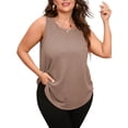 thumbnail image 6 of SWQZVT Womens Tops Summer Plus Size Tank Tops Casual Waffle Crewneck Sleeveless T Shirts Oversize Loose Tunic Tops, 6 of 8