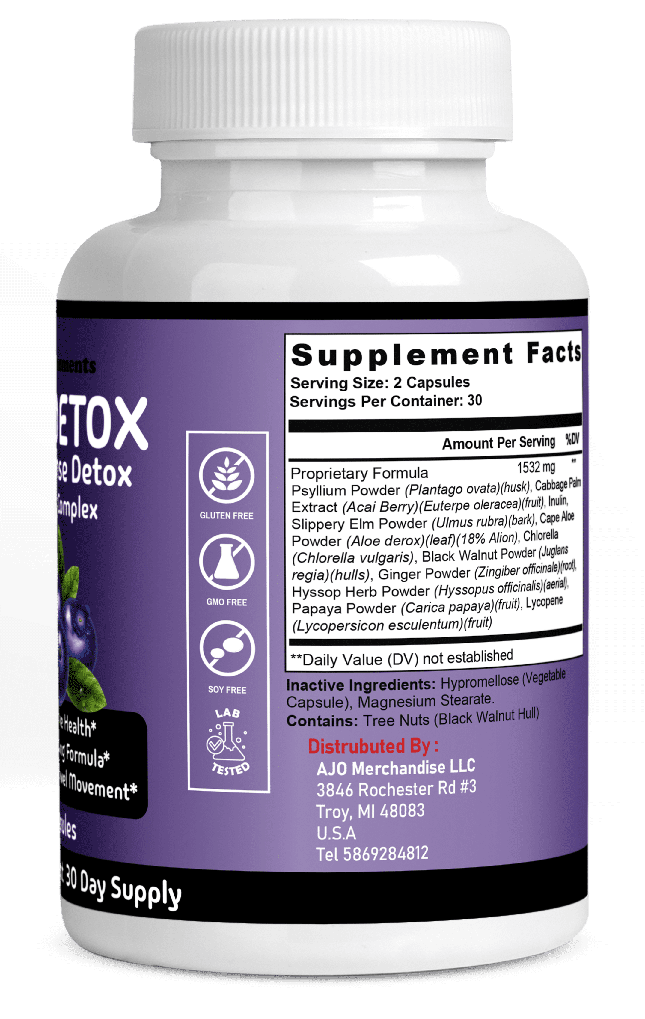 Max Detox Cleanse - Acai Berry Complex - Whole Body Cleanse