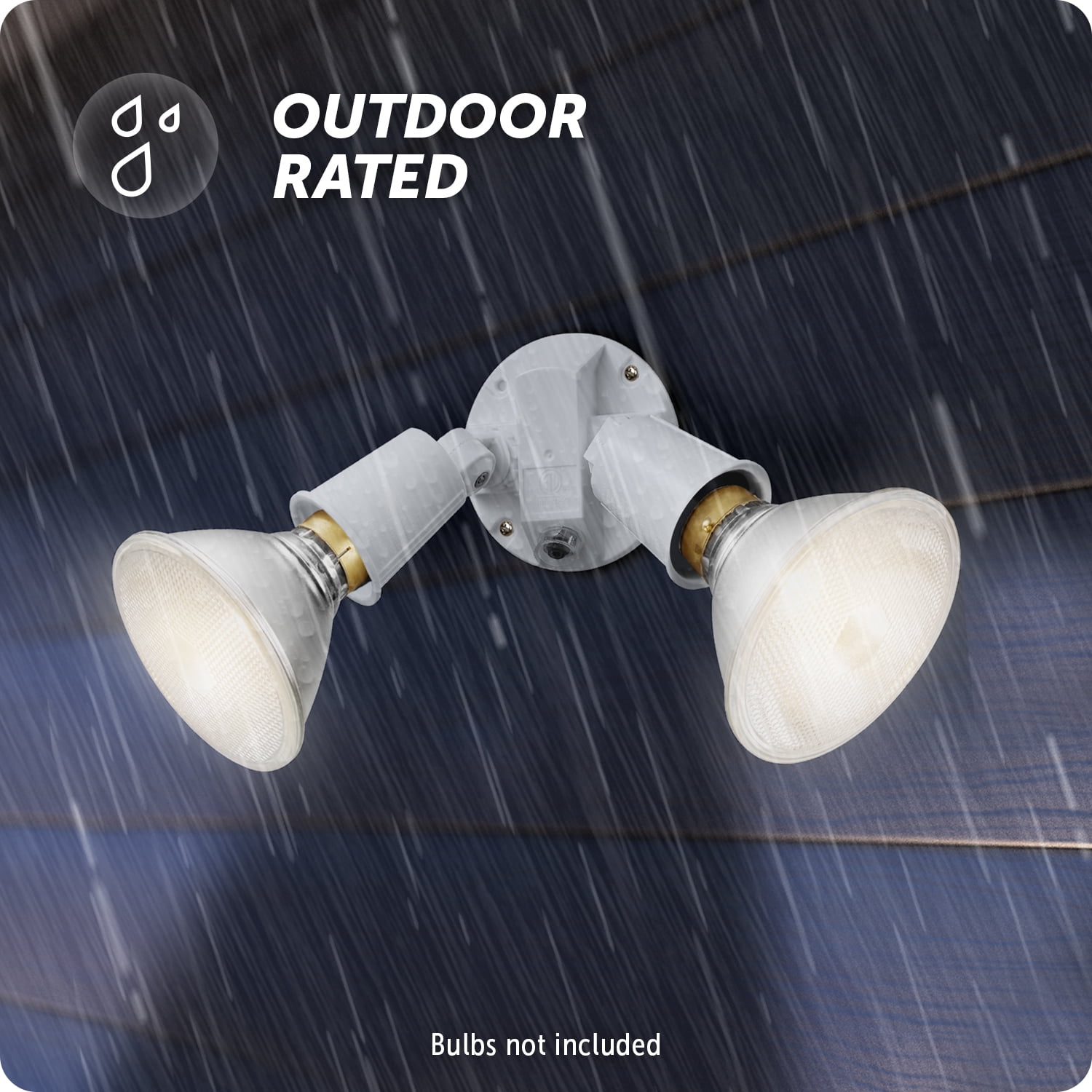 Globe Electric 240 W White Dusk to Dawn Security Flood Light, Bulbs Sold Separately