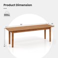 thumbnail image 3 of Gymax 2 PCS Solid Wood Dining Bench Entryway Bench w/ Rubber Wood Legs for Bedroom Oak, 3 of 9