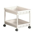 thumbnail image 2 of GFHFHITJ Storage Rack Multi Layer Movable Plastic Storage Rack Large Capacity Layered Storage Rack with Wheels Living Room/bedroom/bathroom/kitchen Item Storage Rack, 2 of 6