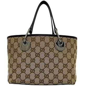 GUCCI バッグ Pre-Owned GUCCI 28893 Tote Bag GG Canvas Leather Black Women Men