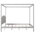 thumbnail image 7 of King Size Canopy Bed Frame, Wood Platform Bed  with Headboard and Support Legs, Modern Four Poster Bed for Children Teens Adults, Weight Capacity 700 Pounds, No Box Spring Needed, Grey, 7 of 7
