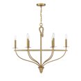 thumbnail image 2 of Charter 6-Light Chandelier in Warm Brass and Rope, 2 of 6