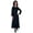 Navy Blue, variant on Moomaya Full Sleeves Maxi Dress Long Button Down Solid Casual Slit Dresses