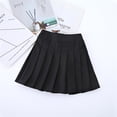 thumbnail image 5 of Manyakai Kids Girls Flared Pleated A-line School Uniform Skirts Skater Mini Skirt Skirts Scooter Black 160, 5 of 8