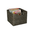 thumbnail image 5 of Kouboo Loma Decorative Square Rattan Storage Basket With Handles, Coastal-Inspired Handwoven For Home Organization & Décor, Black Antique, 5 of 7