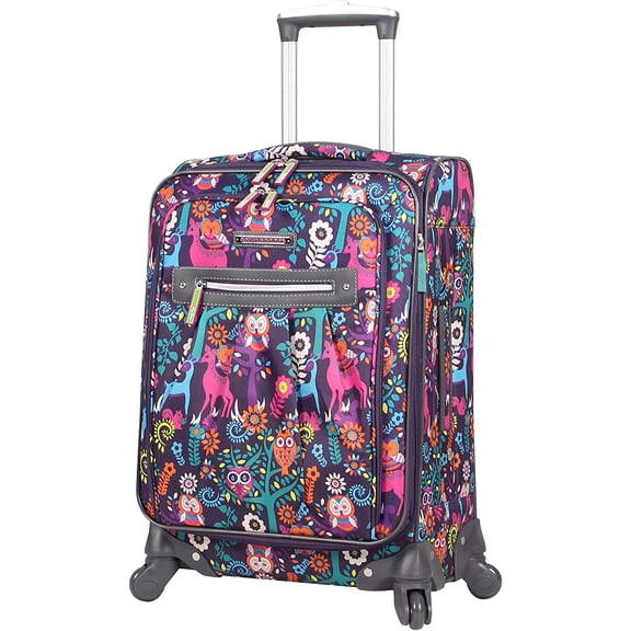 Lily Bloom 20" Carry On Expandable Design Pattern Luggage with Spinner Wheels, Multicolor