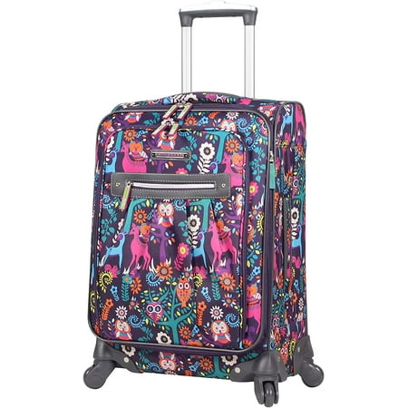 Lily Bloom Carry On Expandable Design Pattern Luggage With Spinner Wheels For Woman (20in  Wildwoods)