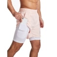 thumbnail image 3 of Men's Active Sweatpants with Inner Layer Athletic Running Shorts 2 in 1 Gym Workout Fitness Phone Pocket Drawstring Shorts, 3 of 9