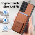 thumbnail image 5 of Allytech Card Holder Back Cover Case for Samsung Galaxy S21 Ultra, PU Leather TPU Hybrid Kickstand Anti-Scratch Shockproof Slim Vintage Phone Case for Galaxy S21 Ultra, Brown, 5 of 8
