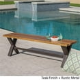 thumbnail image 4 of Noble House Sanibel 63" Wood Top Patio Dining Bench in Teak, 4 of 10