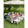 thumbnail image 3 of Outdoor Tablecloth with Umbrella Hole and Zipper, Christmas Rectangle Table Cloth 60x120 Inch Waterproof Tablecloth, Winter Xmas Tree Gingerbread Dogs Red Truck Blue Picnic Table Cover for Patio, 3 of 7