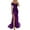 A-Purple205, variant on XUELUO Womens Dresses Off Shoulder Short Sleeves Sequined High Slit Floor Length Dress Evening & Wedding Guest Formal Dress