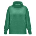 thumbnail image 4 of Turtleneck Pullover Sweaters for Womens Cowl Neck Long Sleeve Winter Chunky Slouchy Loose Fit Oversized Knit Sweaters, 4 of 5