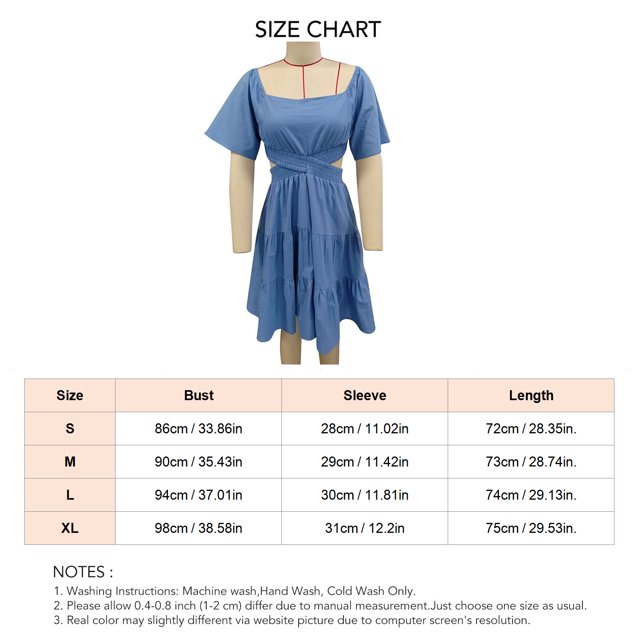 Vestido Corto Campana Fruncido NikouMX de Mujer con Volantes dobladillo Elegante
