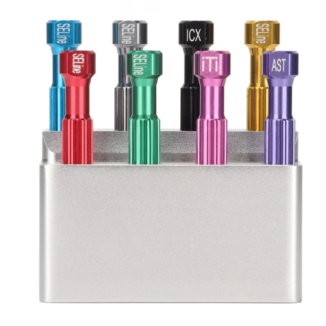 Juego de 8 destornilladores ergonómicos de acero inoxidable para implantes dentales, color plateado, para dentistas.