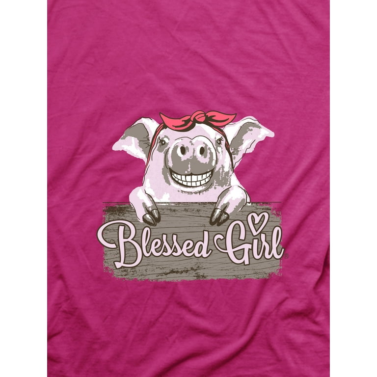 Blessed Girl Womens T Shirt Be Content Heliconia X Large