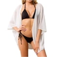 thumbnail image 1 of Honeeladyy ofrece pareos de bikini para mujer, cárdigan tipo kimono de gasa con estampado floral, traje de baño transparente, pareo playero de verano., 1 of 6