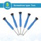 thumbnail image 3 of Juego de 5 destornilladores mini Torx T5 de 3 mm con cabeza Torx magnética de 87 mm de longitud para reparaciones de pequeños electrodomésticos, azul, 3 of 7