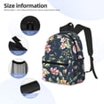 thumbnail image 5 of Vsdgher Vintage Floral Print Unisex Large Capacity Bookbag Schoolbag Casual Daypack for High School/College/Teens/Travel/Work, 5 of 8