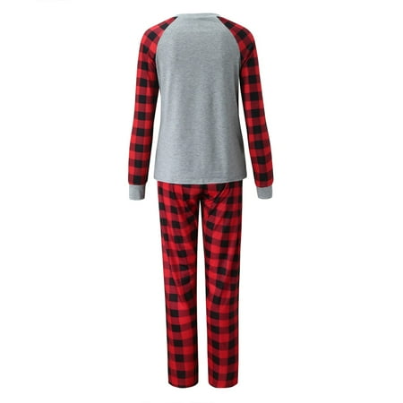 

Christmas Letter Plaid Print Tops And Pants Clothes Set Xmas Family Matching Pajamas
