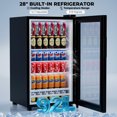 thumbnail image 5 of BROTTAR Fluted Wine Bar Cabinet with Fridge (Fridge Included), 47" Coffee Bar Cabinet with Wine Rack and Glass Holder, Liquor Cabinets with Drawer & Storage, Home Bar for Dining Room Kitchen, Black, 5 of 8