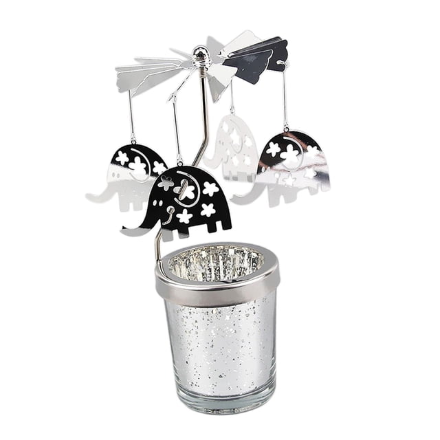 GUOOL Romantic Rotating Candle Holder Decoration Centerpieces Ornament Candlestick for Elephant