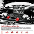 thumbnail image 4 of Eastvolt Mechanic Tool Kit, Drive Socket Set, 46 Pieces, with 72 Teeth Reversible Ratchet, Metric/SAE, 4 of 13
