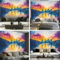 thumbnail image 6 of Peel and Stick Wallpaper Canvas Sunrise Sunset Boats Sea Reflection Skyline Water Impressionism Modern Art Wall Mural Decor Self Adhesive and Removable 69in x 98in, 6 of 6