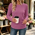 thumbnail image 2 of GUACER Ribbed Long Sleeve Tops for Women Crewneck Slim Fit Basic Tee Lightweight Knit Fall Casual Layering Undershirts, 2 of 9