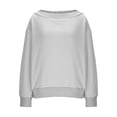 thumbnail image 6 of Women Off Shoulder Sweatshirt Long Sleeve Loose Fit Pullover Top Casual Fall Fashion Streetwear Oversized Sweater, 6 of 6