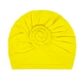 thumbnail image 1 of Turban Knot Inner Hijab Forehead Solid Color Simple Style Stretch Pleated Headscarf Universal Headwear Bonnet Wedding Yellow, 1 of 7